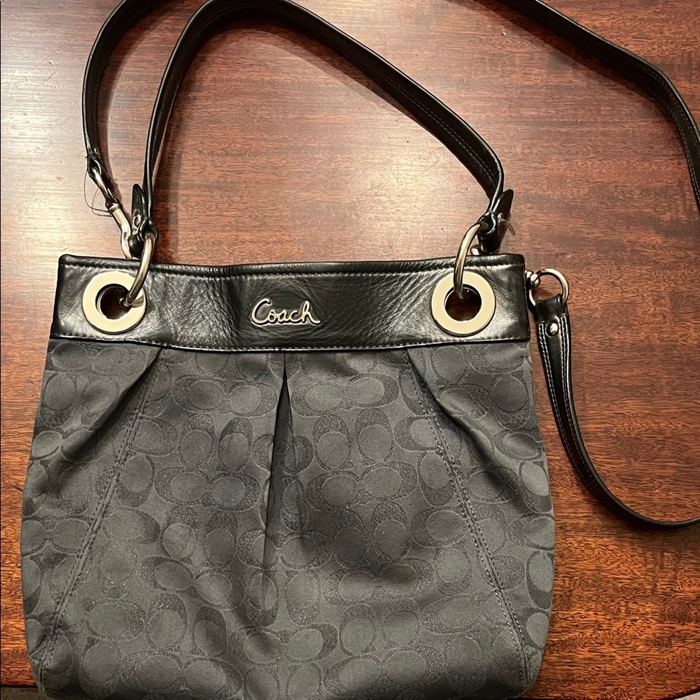 Coach Dark Gray Signature Shoulder Bag